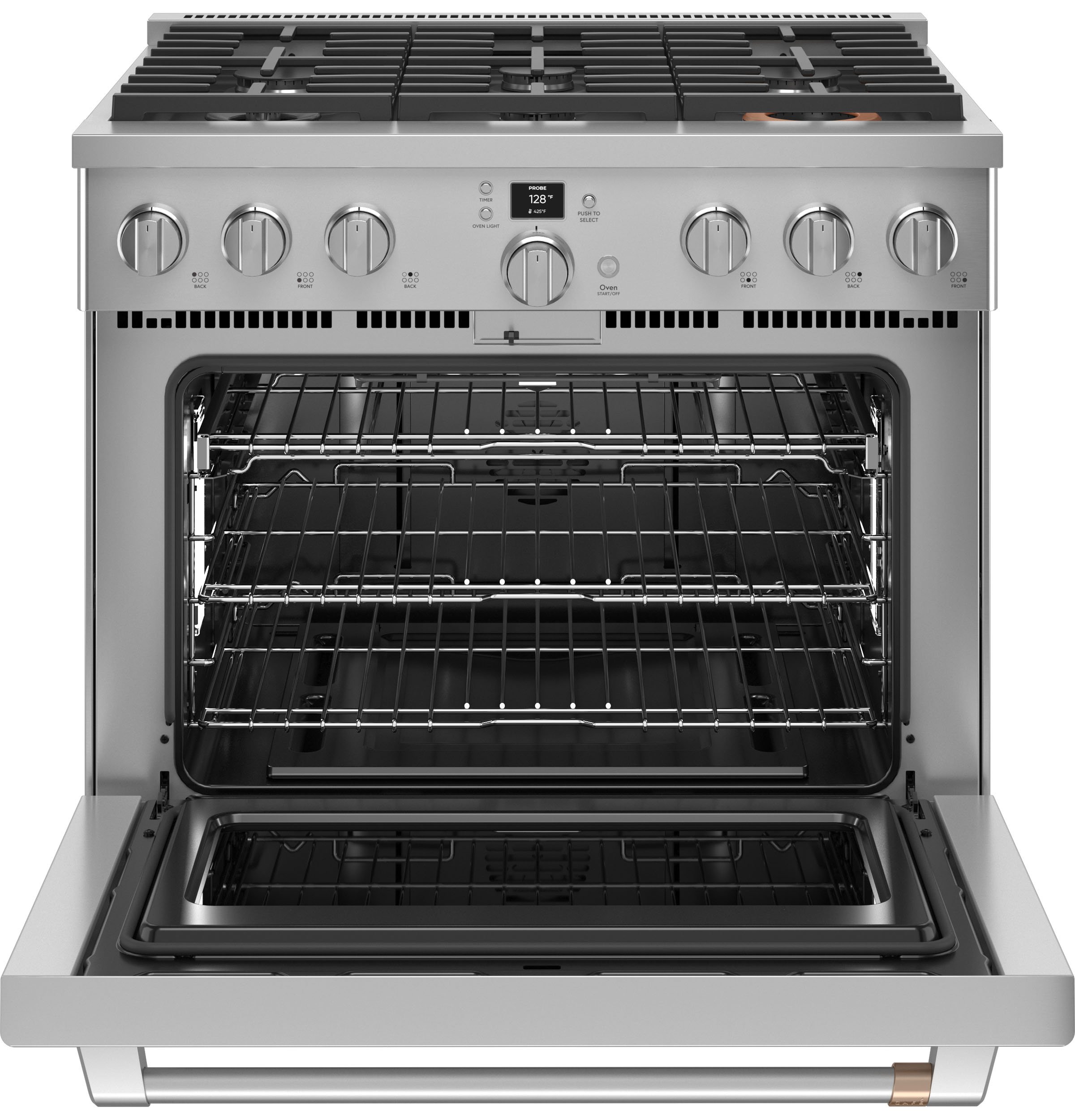 CGY366P2TS1 Cafe 36 Inch Gas Smart Range - 6.2 cu. ft. Stainless Steel-2