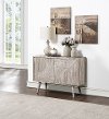 Mid Century Modern Gray Wash Two Door Accent Cabinet