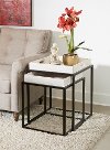 Merrimack White Wash Tray Top Nesting Tables - Set of 2