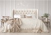 412QLNNTLC Queen White Curved Headboard