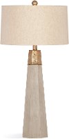 Gold and Cement Table Lamp with Linen Shade - Rowan