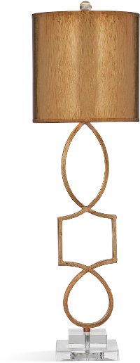 Glam Gold Leaf Metal and Acrylic Table Lamp - Vivian