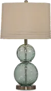 Sea Blue Green Glass Table Lamp with Silver Base