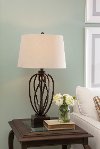 Transitional Spiraled Bronze Metal Table Lamp - Orson