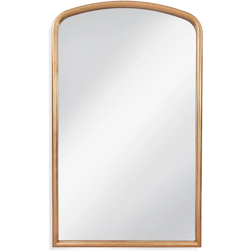 Antique Gold Leaf Leaner Mirror with Rounded Top