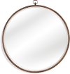 Transitional 36 Inch Antique Bronze Round Wall Mirror