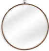 Transitional 36 Inch Antique Bronze Round Wall Mirror