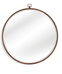 Transitional 36 Inch Antique Bronze Round Wall Mirror