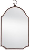 Antique Bronze Wall Mirror with Pendant Top and Scalloped Corners
