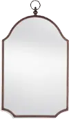 Antique Bronze Wall Mirror with Pendant Top and Scalloped Corners