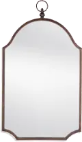 Antique Bronze Wall Mirror with Pendant Top and Scalloped Corners