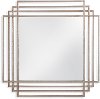 Silver Leaf Metal Open Design Style Wall Mirror