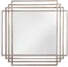 Silver Leaf Metal Open Design Style Wall Mirror