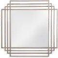 Silver Leaf Metal Open Design Style Wall Mirror