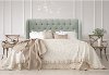 410TLNNSWDBL Twin Swedish Blue Curved Headboard