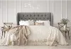 410TLNNGR Jaclyn Gray Sloped Wingback Twin Headboard - Skyline Furniture
