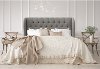 410TLNNGR Twin Gray Curved Headboard