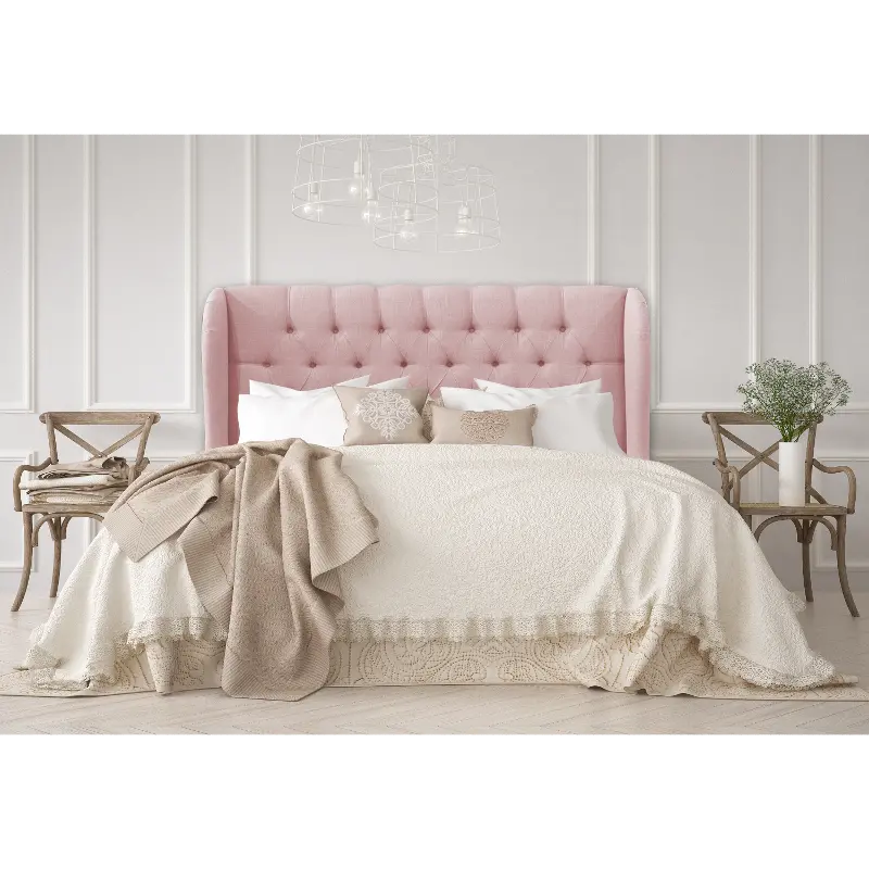 412QLNNBLS Jaclyn Blush Sloped Wingback Queen Headboard - Skyline Furniture