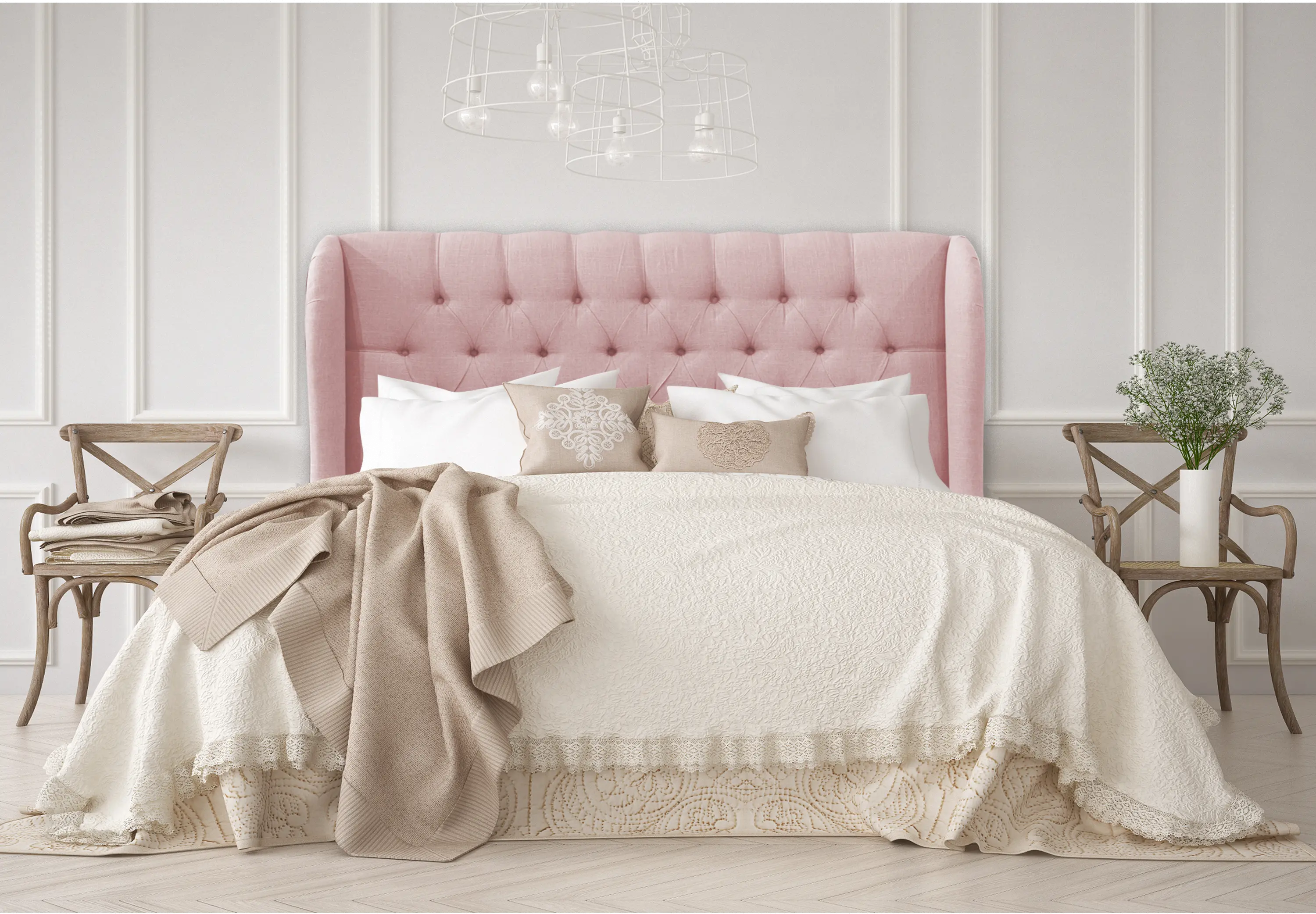 412QLNNBLS Queen Blush Curved Headboard-1