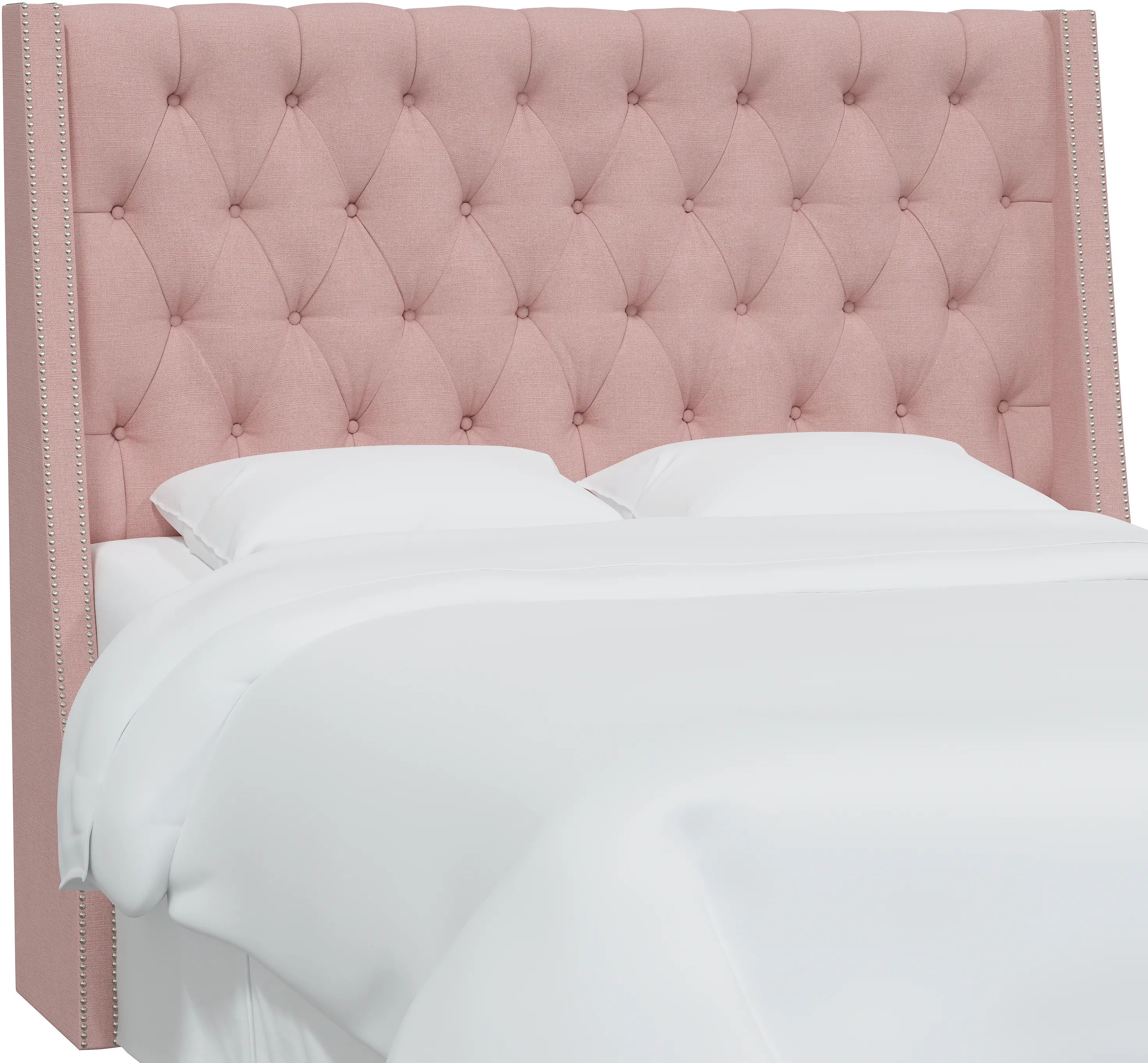 124NB-PWLNNBLS California King Swedish Blush Tufted Headboard-1