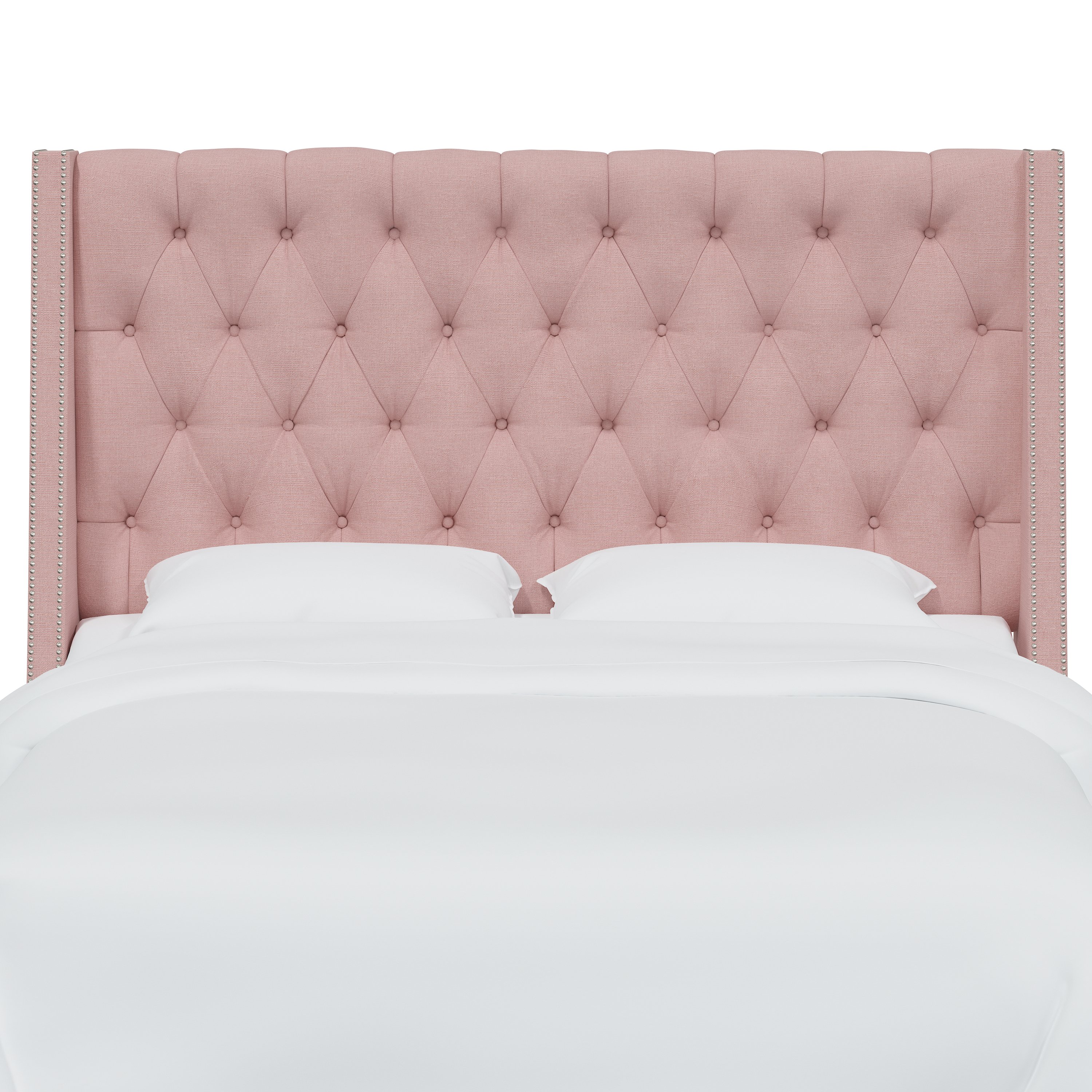 124NB-PWLNNBLS California King Swedish Blush Tufted Headboard-2