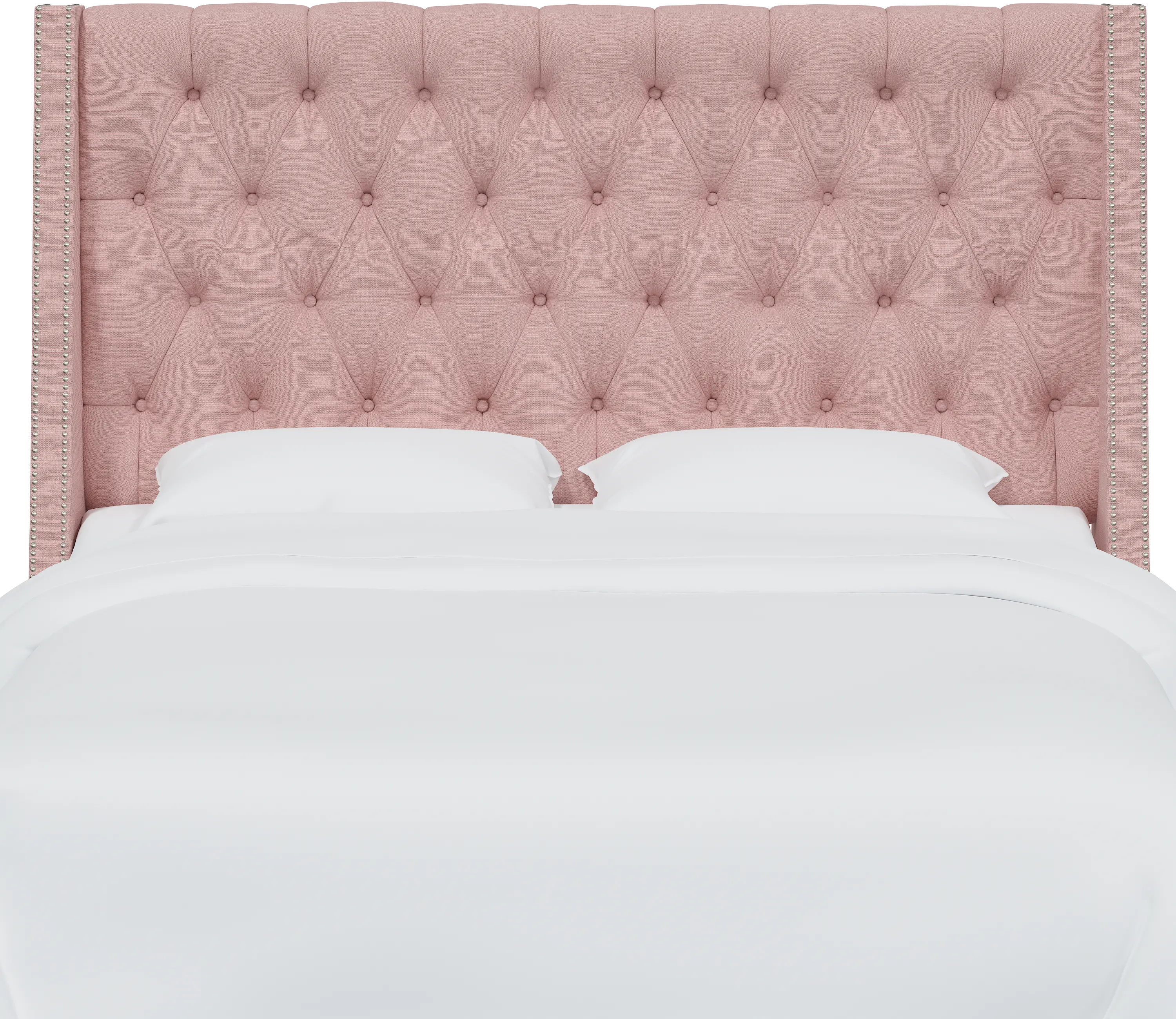 124NB-PWLNNBLS California King Swedish Blush Tufted Headboard-2