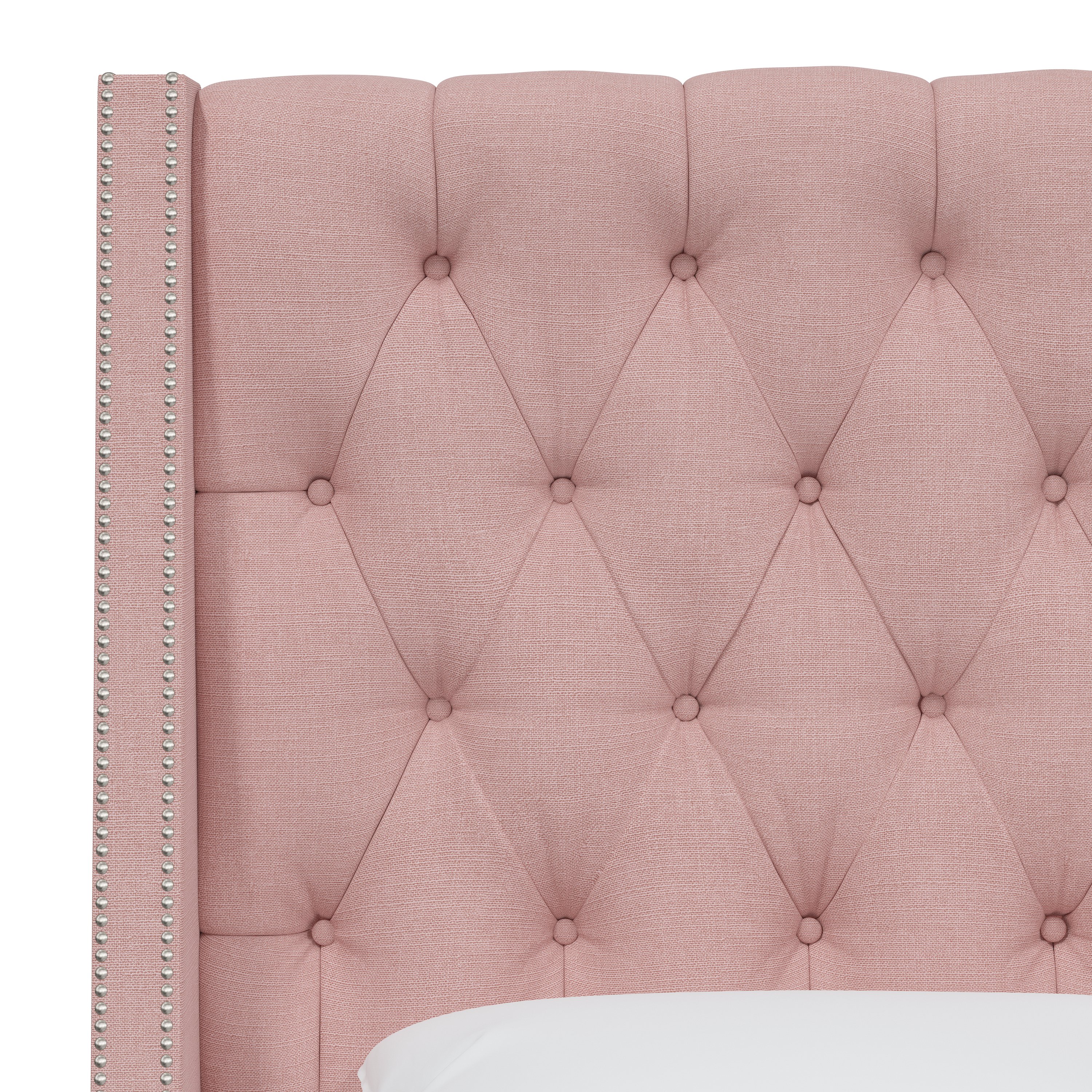 124NB-PWLNNBLS California King Swedish Blush Tufted Headboard-4