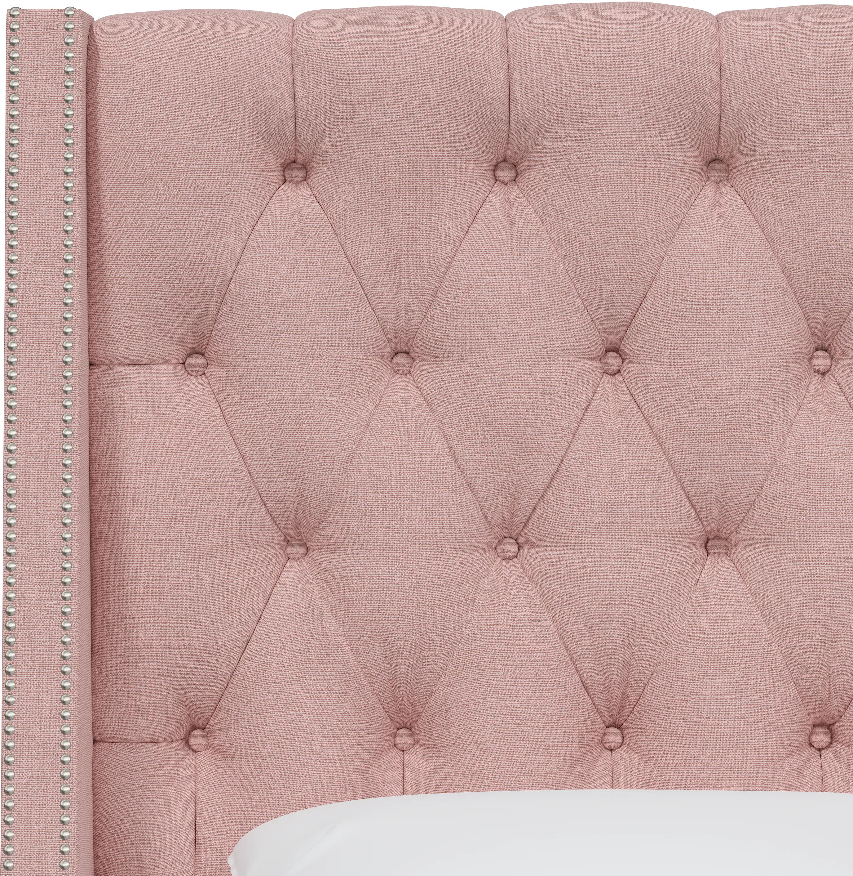 124NB-PWLNNBLS California King Swedish Blush Tufted Headboard-4