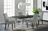 Modern Black and Chrome 5 Piece Dining Room Set with Gray Chairs - Nadia