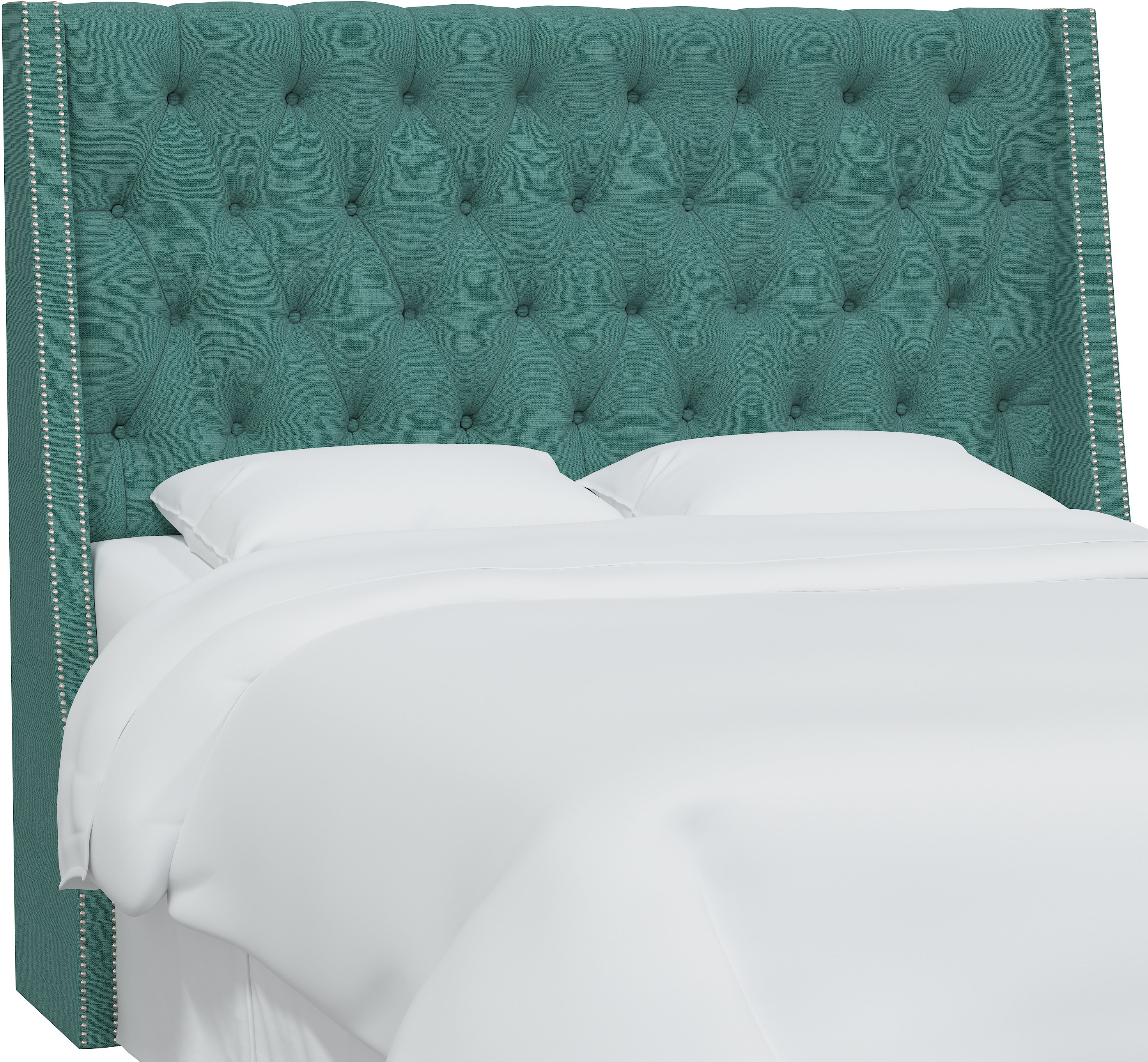 124NB-PWLNNLGN California King Laguna Blue Tufted Headboard-2
