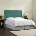 121NB-PWLNNLGN Riley Teal Tufted Wingback Full Headboard - Skyline Furniture