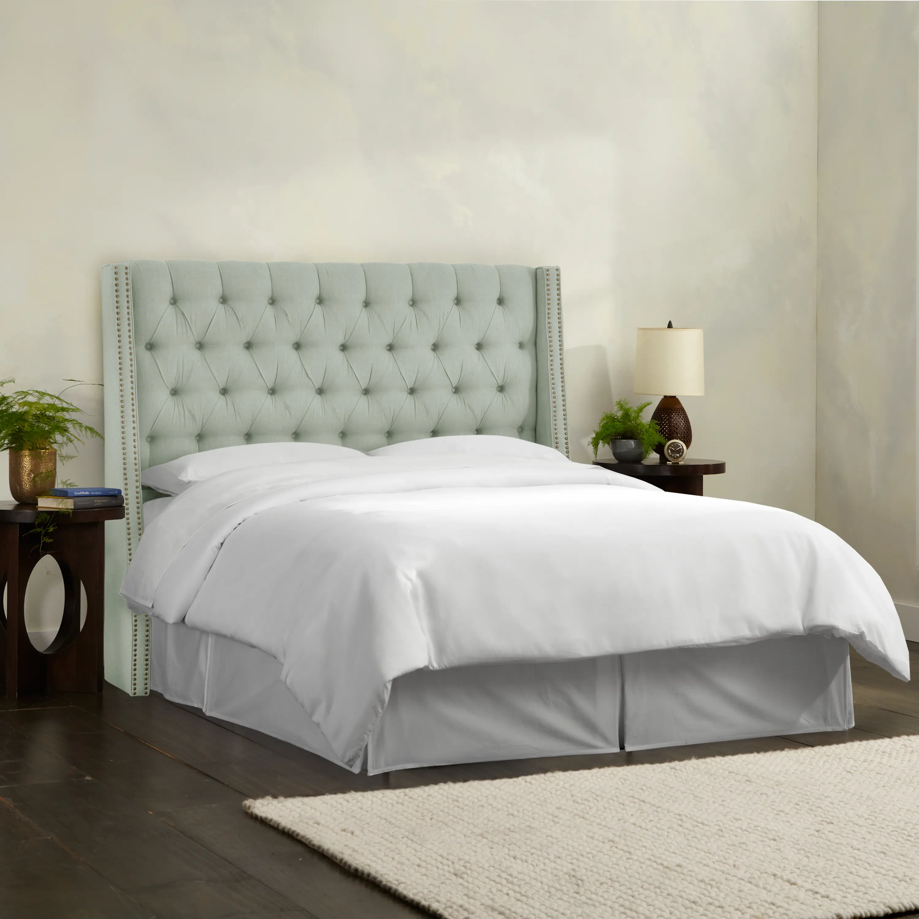123NB-BRLNNSWDBL King Swedish Blue Tufted Headboard-1