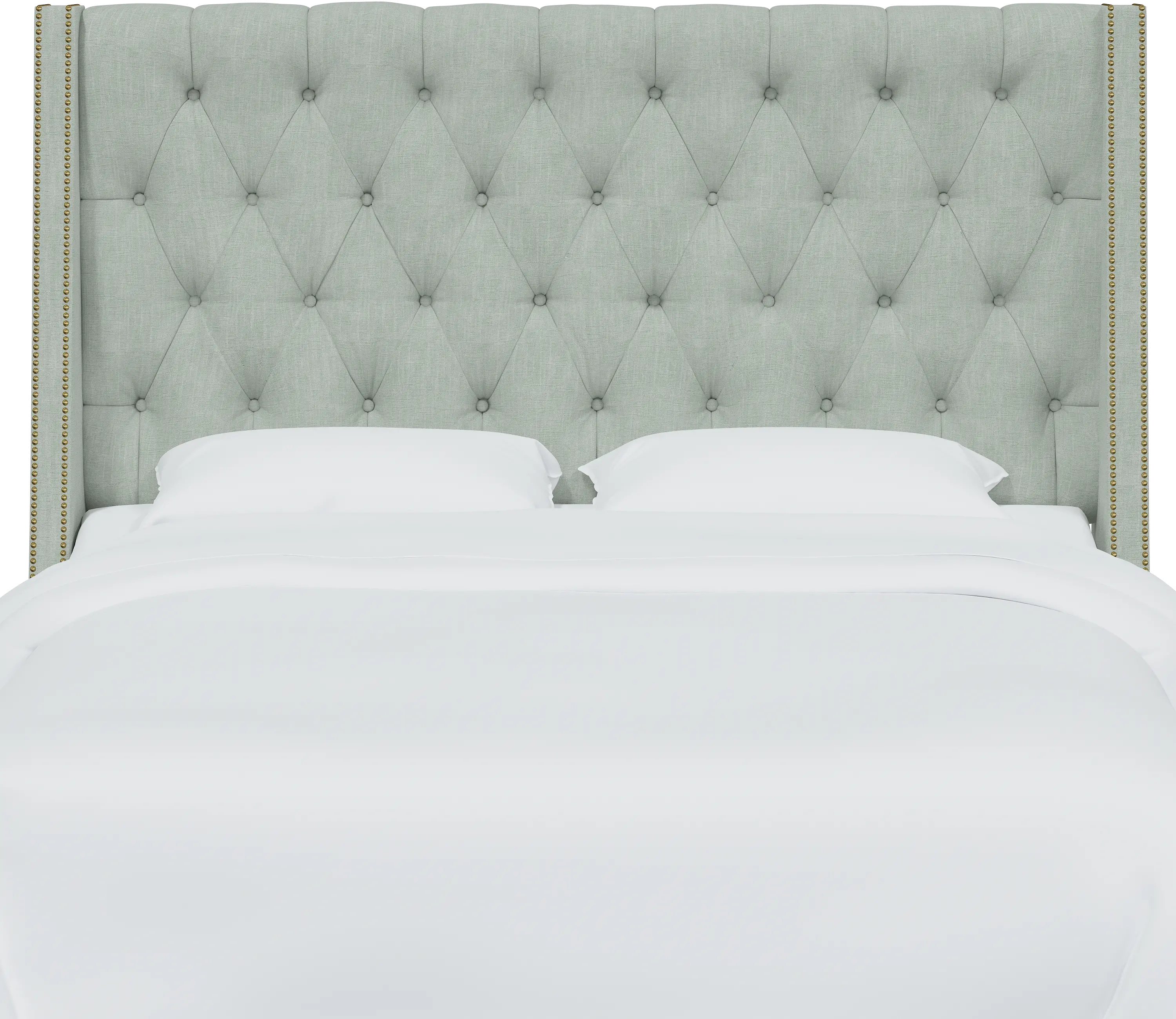 122NB-BRLNNSWDBL Queen Swedish Blue Tufted Headboard-3