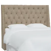 124NB-BRLNNSND California King Sandstone Tufted Headboard
