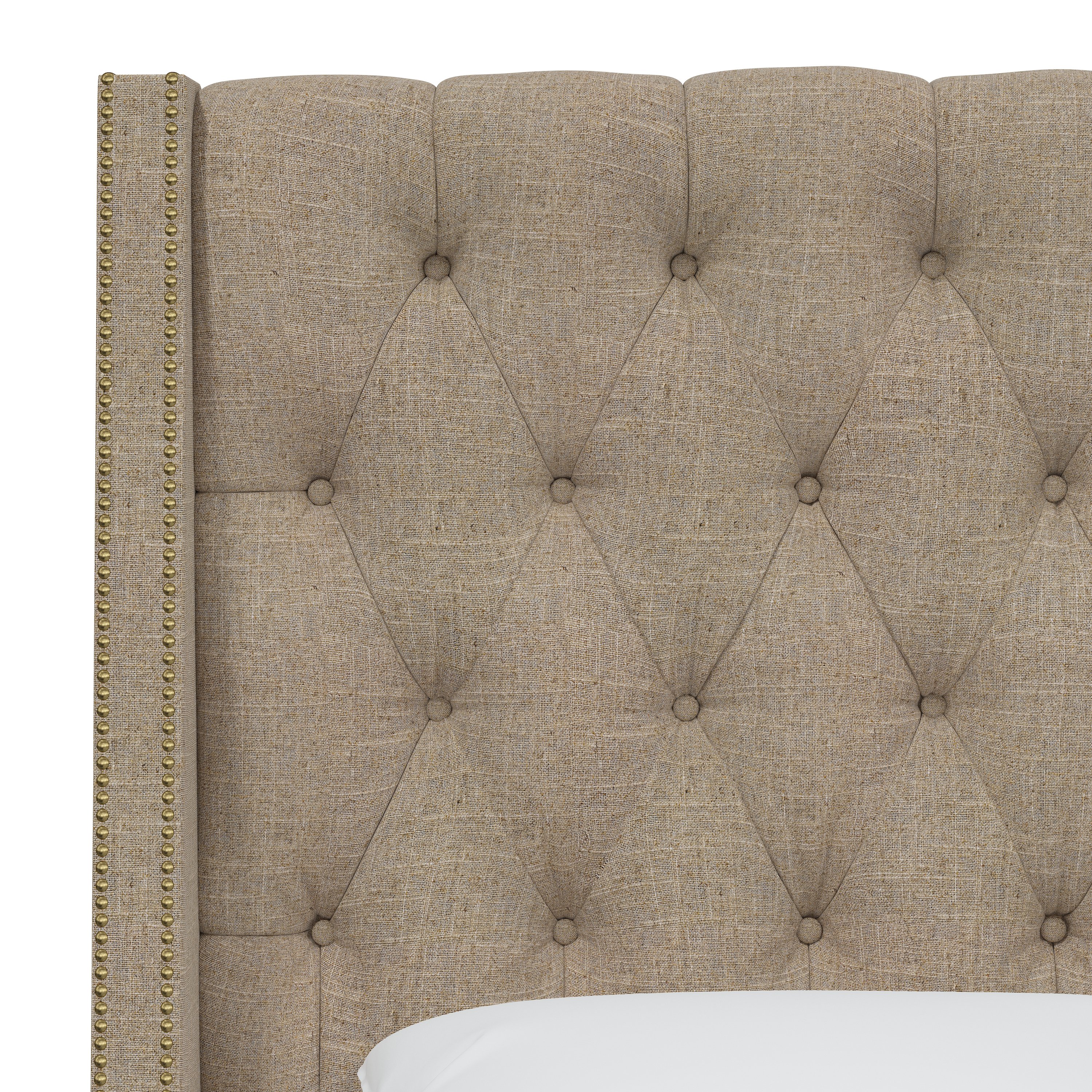 122NB-BRLNNSND Queen Sandstone Tufted Headboard-4