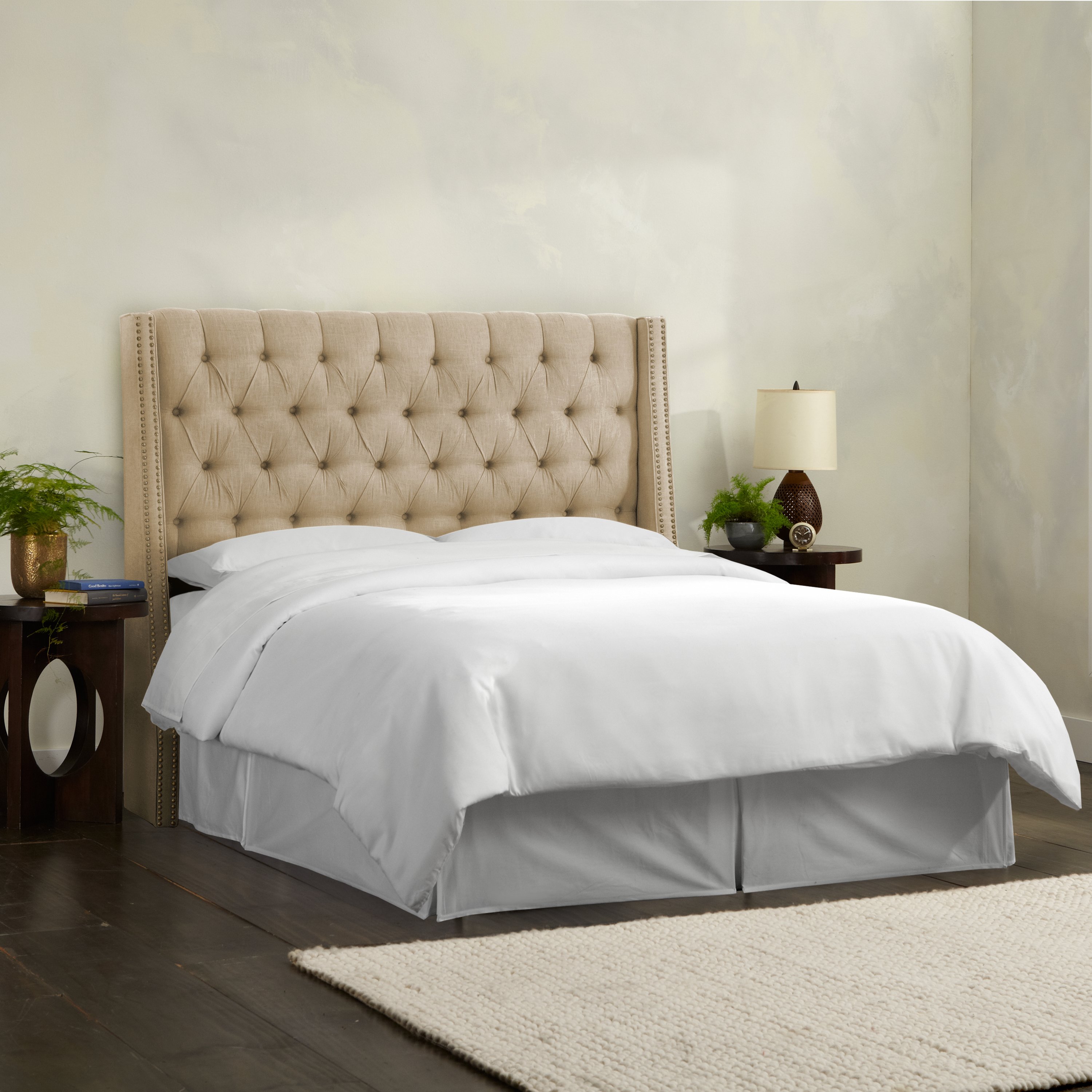 122NB-BRLNNSND Queen Sandstone Tufted Headboard-5