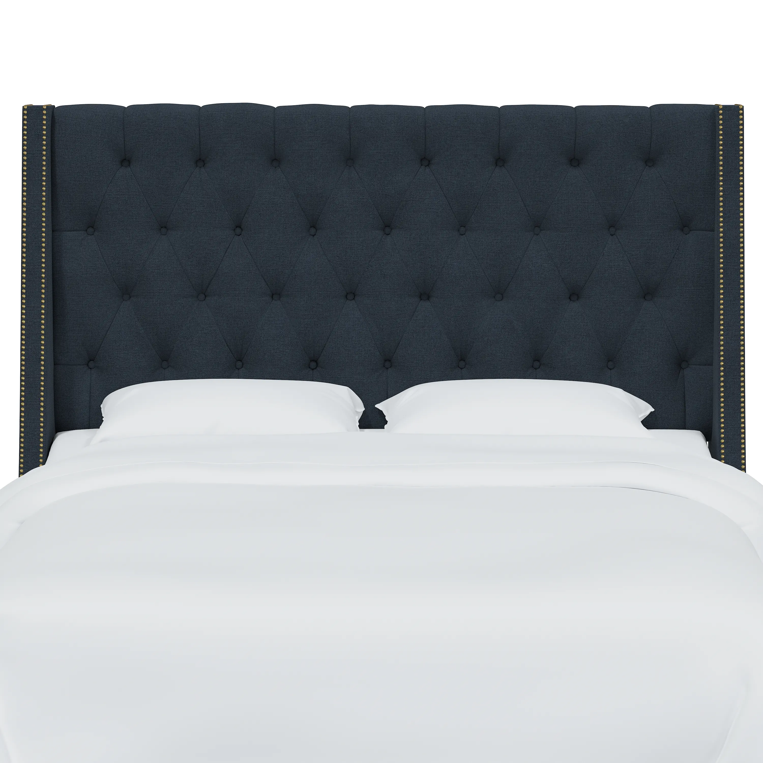 124NB-BRLNNNV California King Navy Tufted Headboard-2
