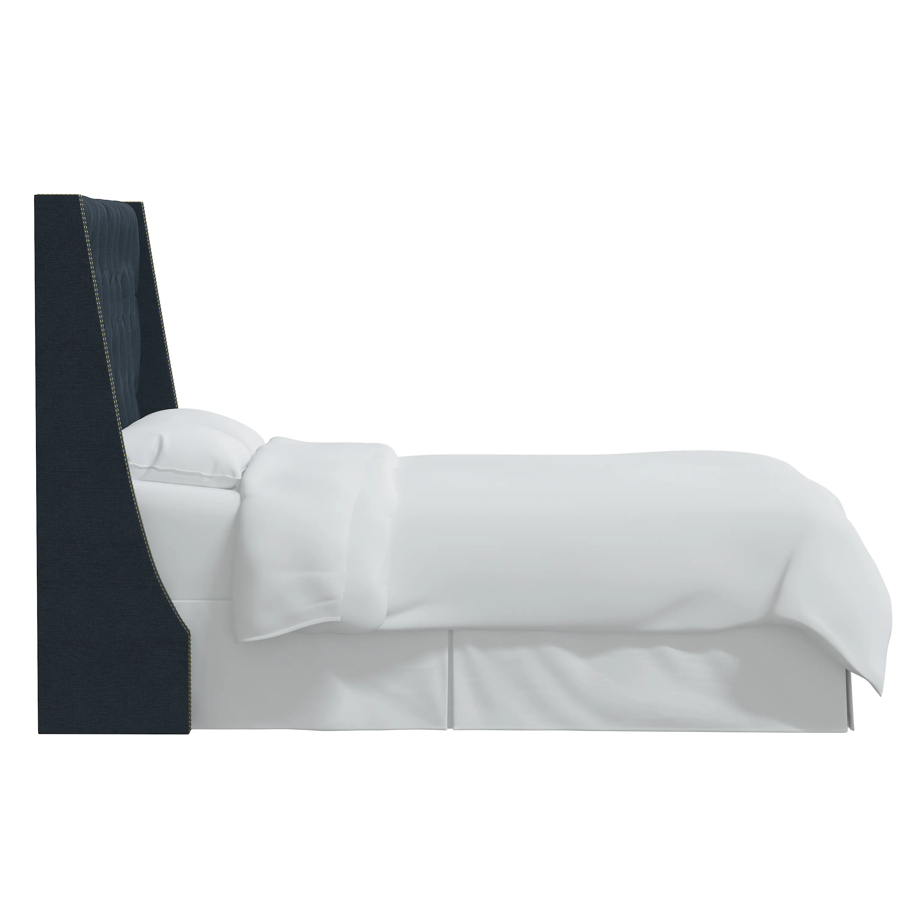 124NB-BRLNNNV California King Navy Tufted Headboard-4