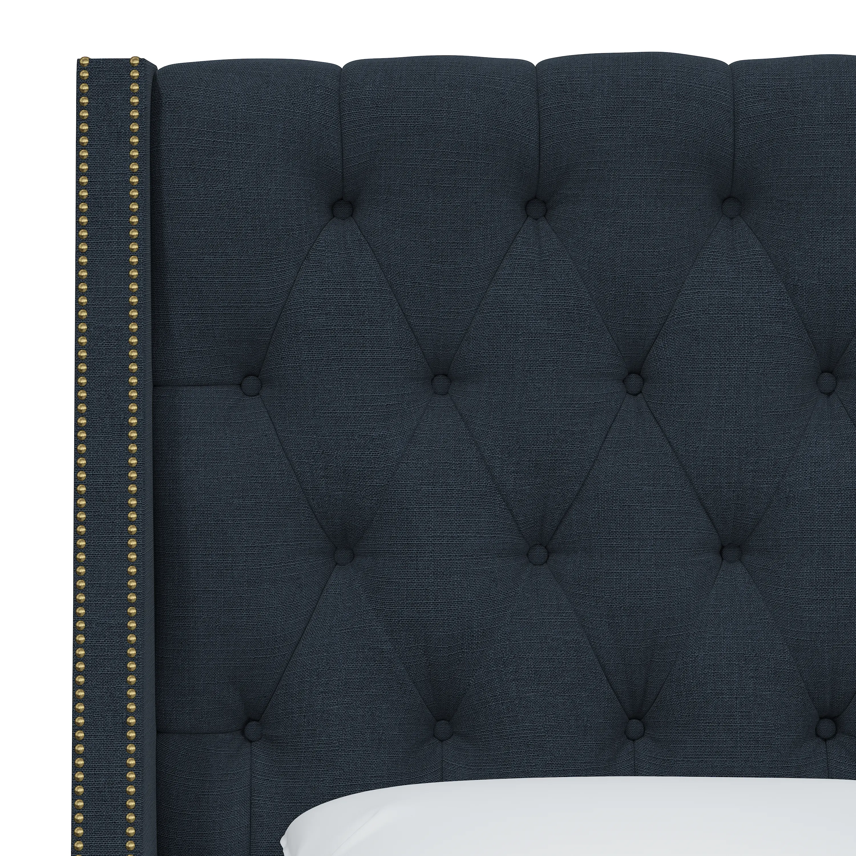 124NB-BRLNNNV California King Navy Tufted Headboard-5