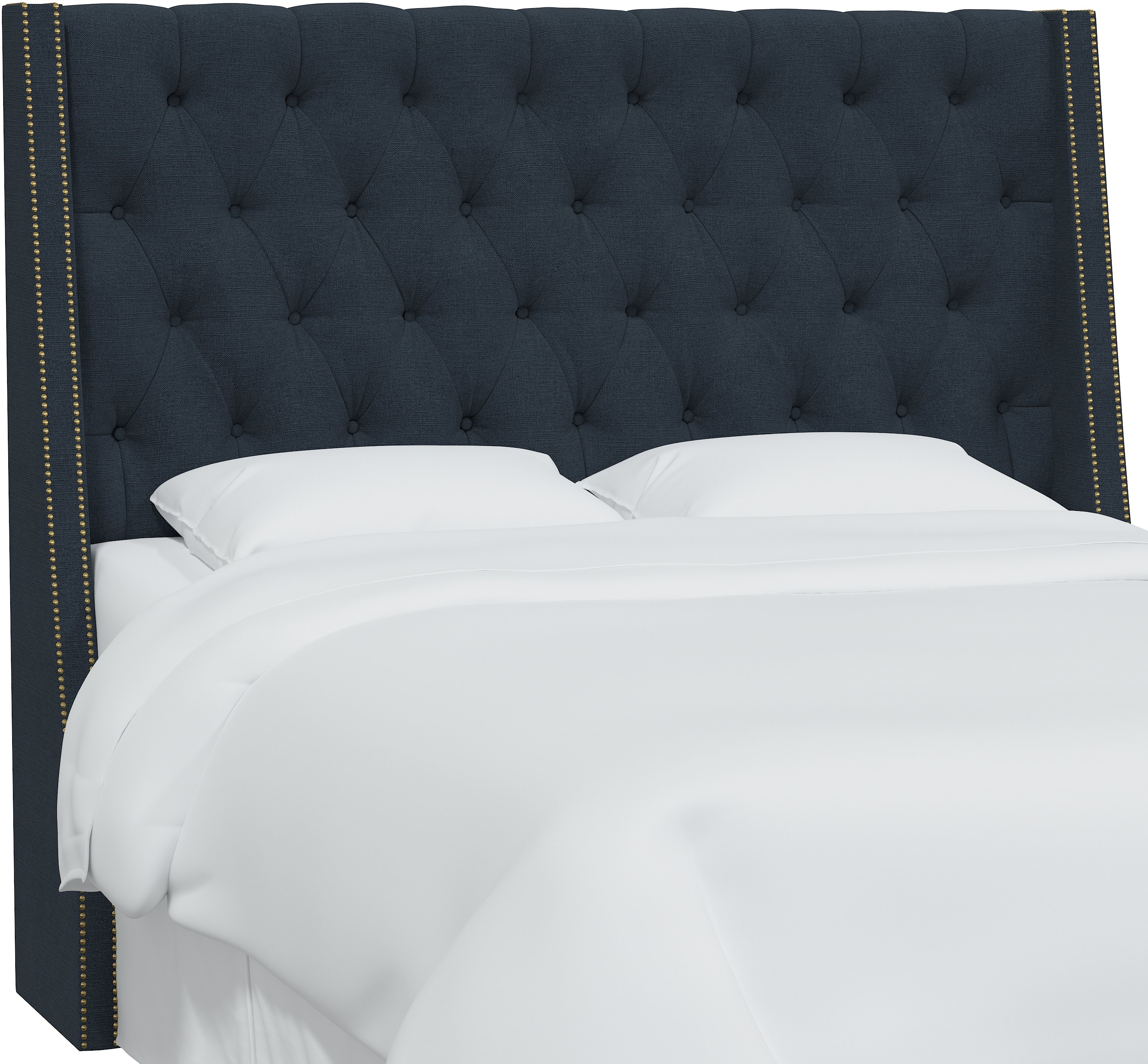 122NB-BRLNNNV Queen Navy Tufted Headboard-2