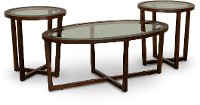Traditional Round Cherry Table, Set of 3-1