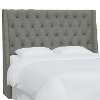 122NB-BRLNNGR Queen Gray Tufted Headboard