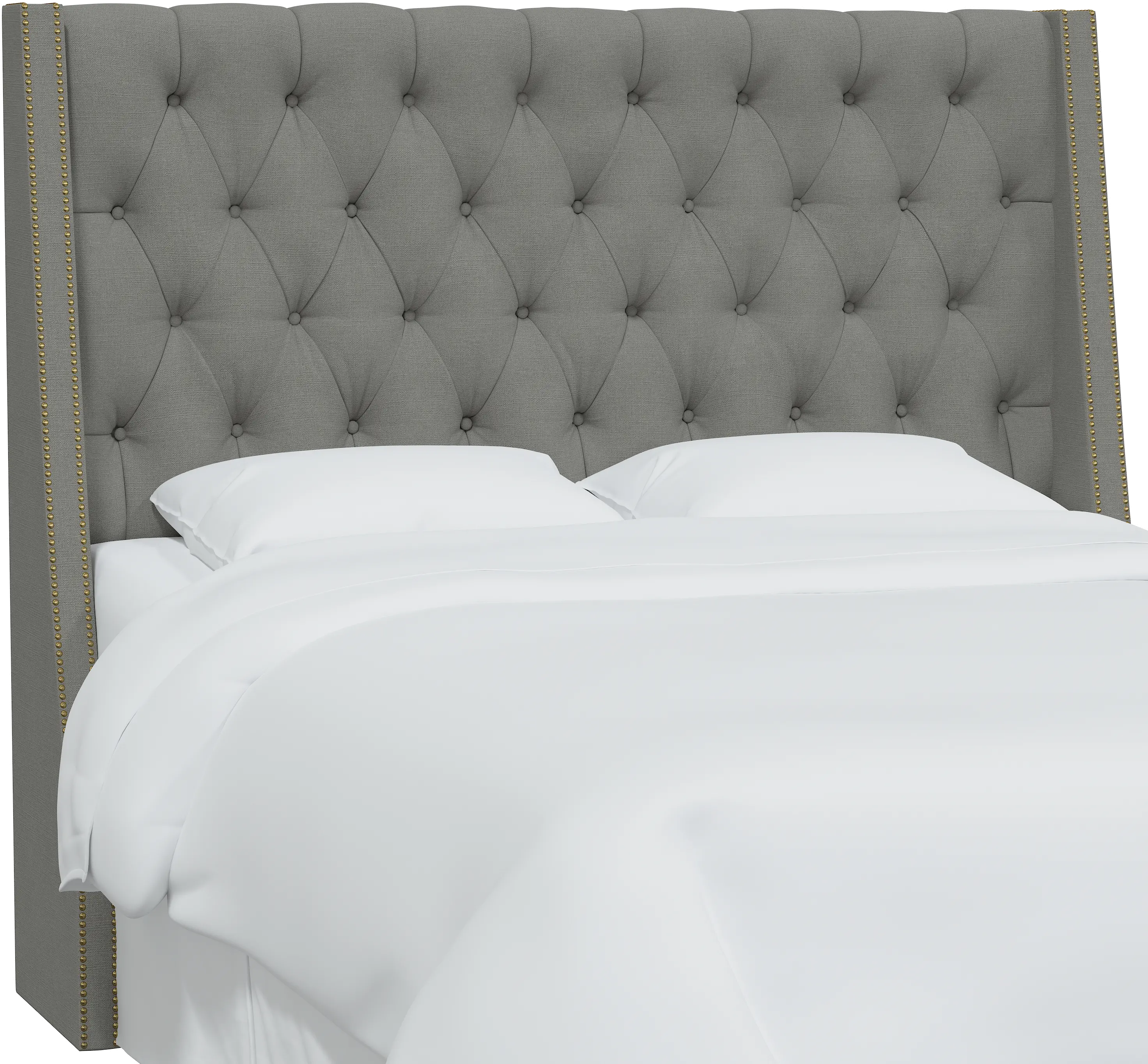 120NB-BRLNNGR Twin Gray Tufted Headboard-1