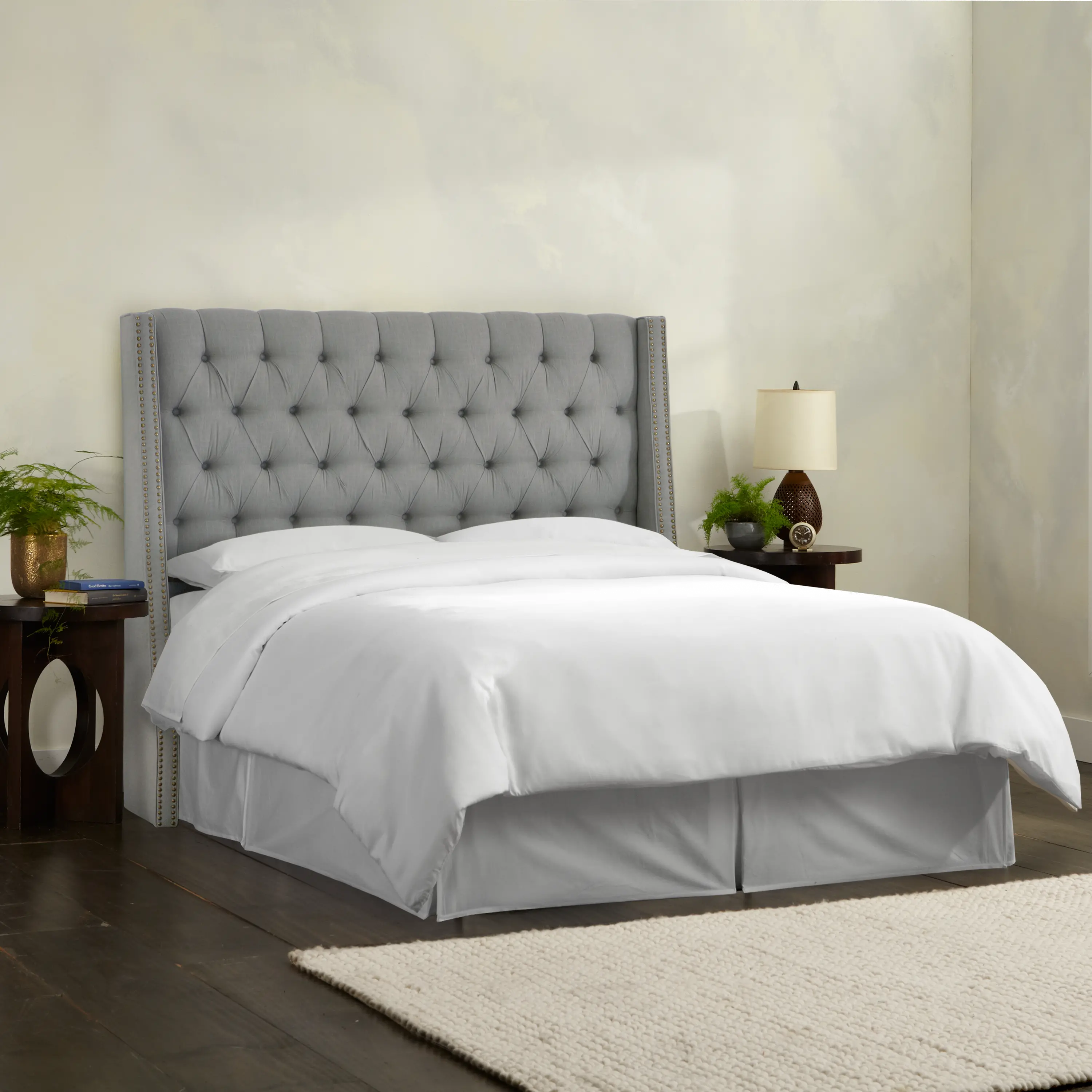 120NB-BRLNNGR Twin Gray Tufted Headboard-5