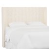 433KZMWHT King White Square Headboard