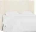 433KZMWHT Tiffany White Curved Wingback King Headboard - Skyline Furniture