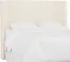 432QZMWHT Tiffany White Curved Wingback Queen Headboard - Skyline Furniture