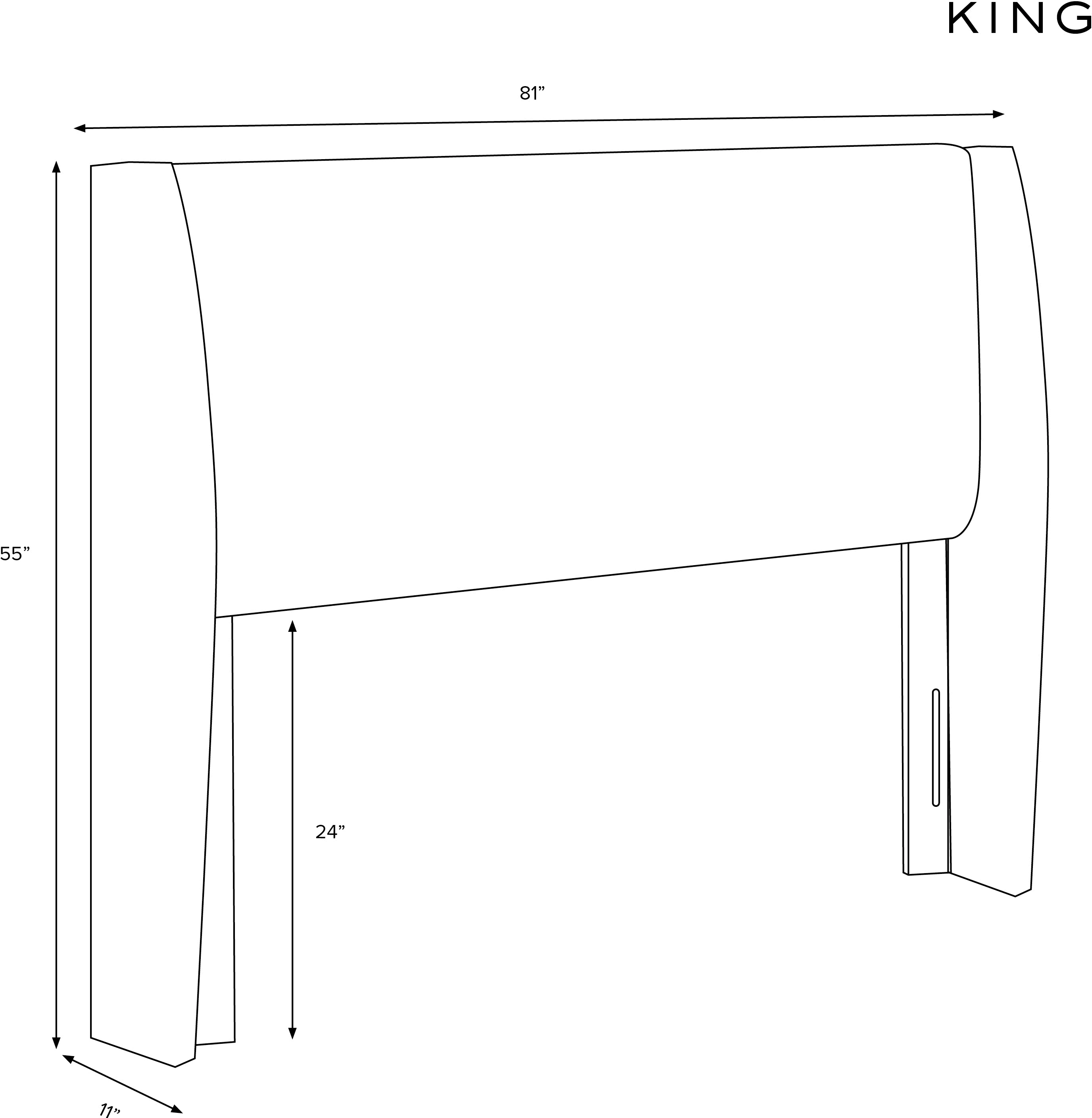433KZMNV King Navy Square Headboard-6