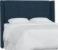 430TZMNV Tiffany Navy Curved Wingback Twin Headboard - Skyline Furniture