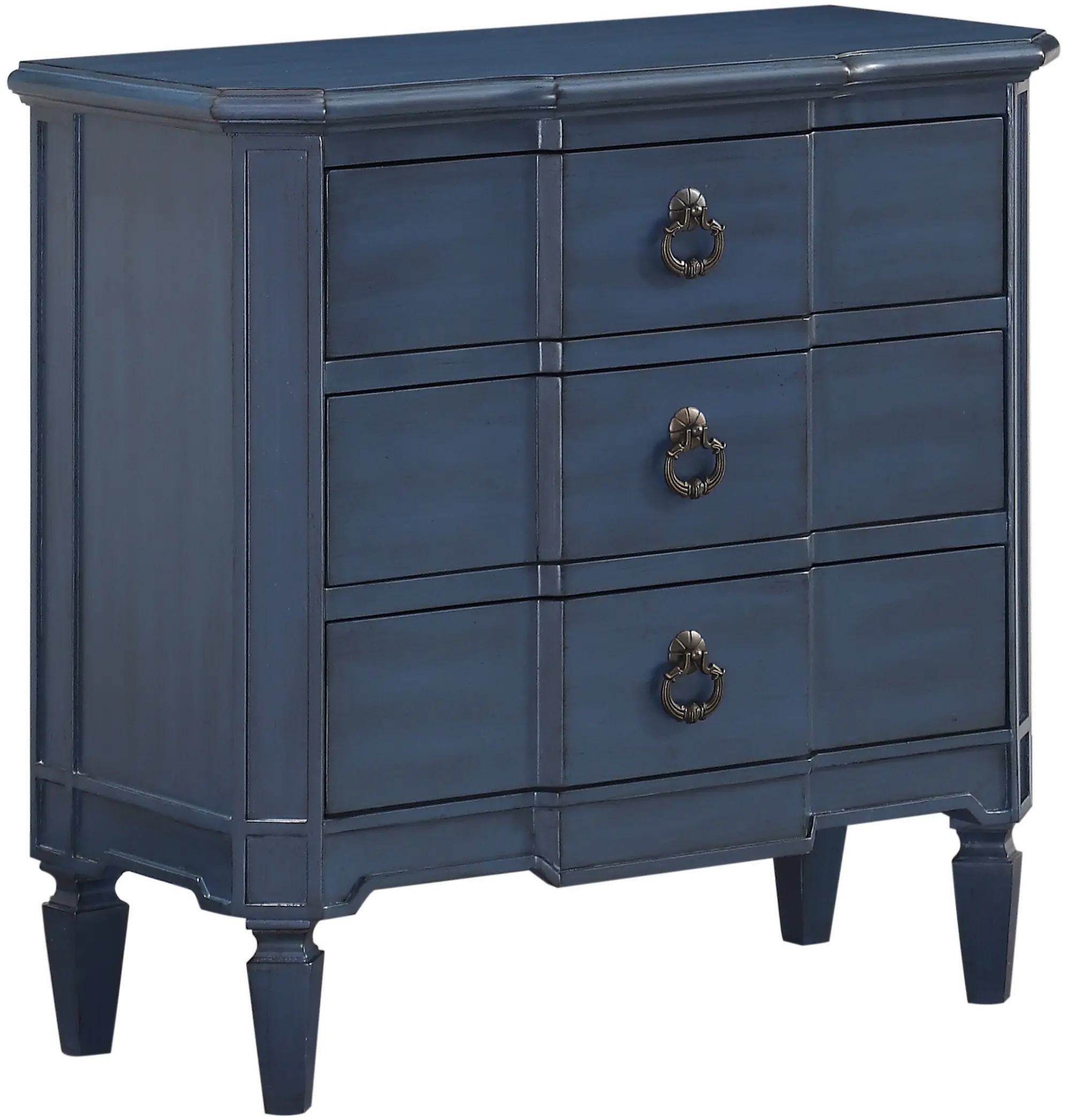 Transitional Fowler Blue Three Drawer Chest-1